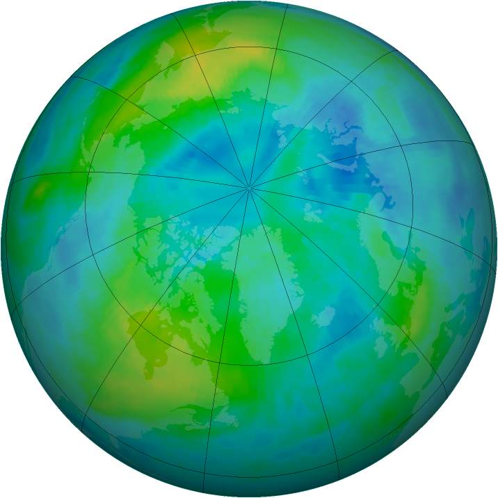 Arctic ozone map for 04 October 1999